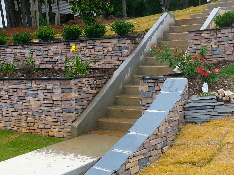 A set of stairs leading to the top of a hill.